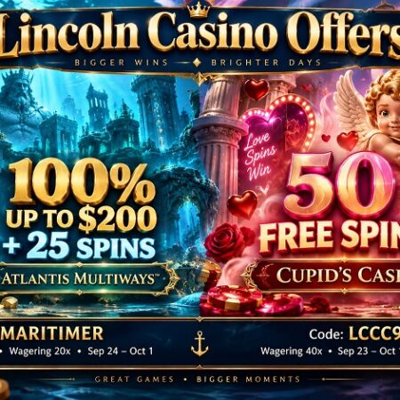 Lincoln Casino 100% Bonus + 50 Free Spins
