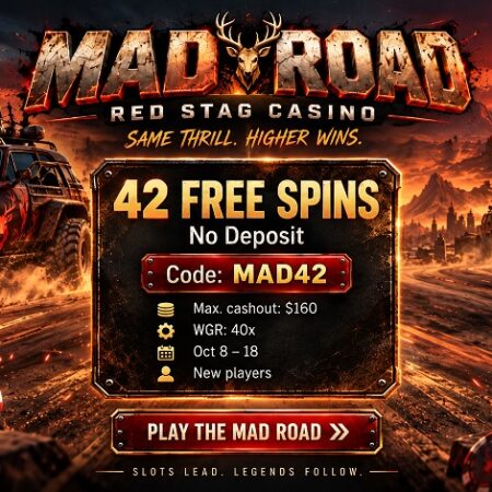 Red Stag Mad Road 42 Free Spins + 350% Bonus